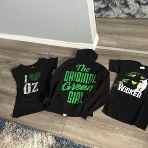Wicked lot size S and XS One zip up hoodie and two t-shirt